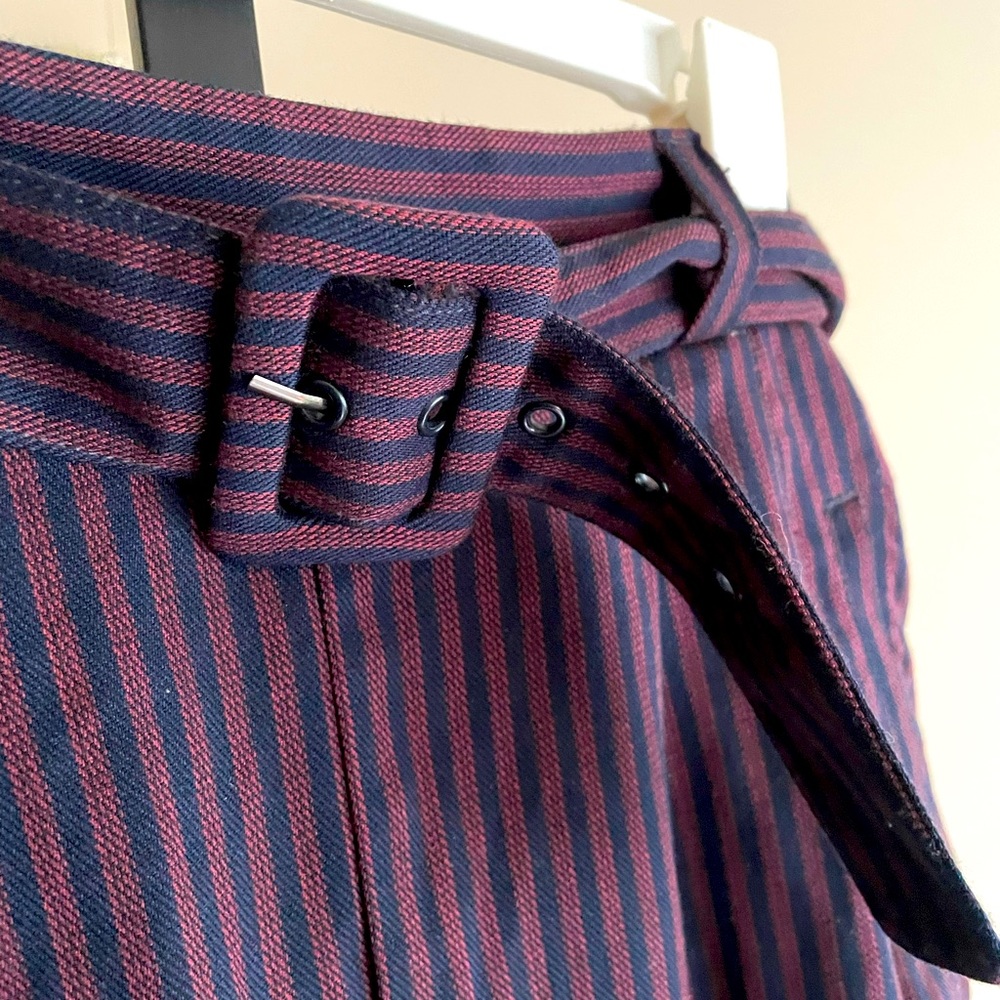 Pin striped culottes pants w/ belt from Anthropology